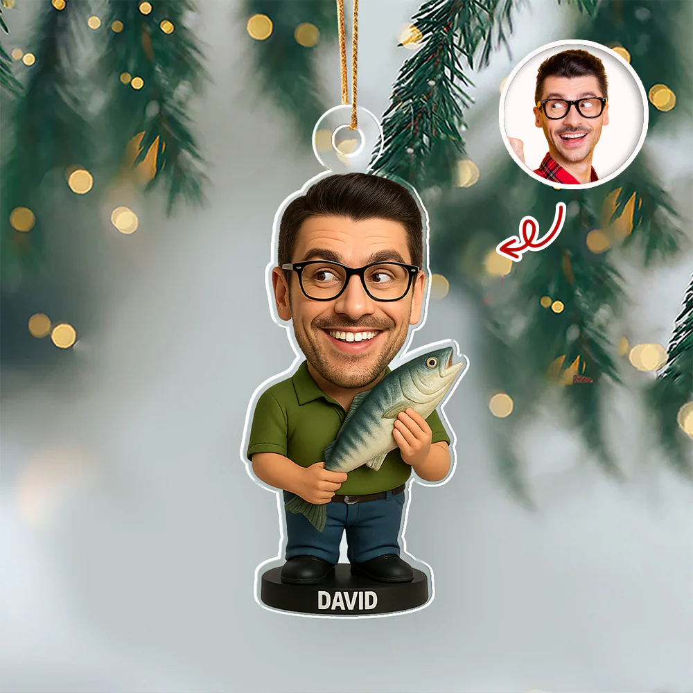 Custom Photo Fishing Acrylic Ornament For Christmas TH10 894919 - Image 8