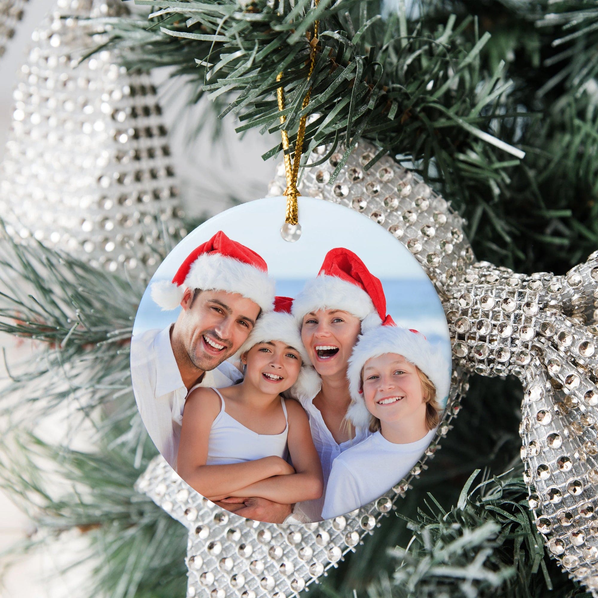 Custom Photo For Christmas Ceramic Ornament TH10 891369 - Image 2