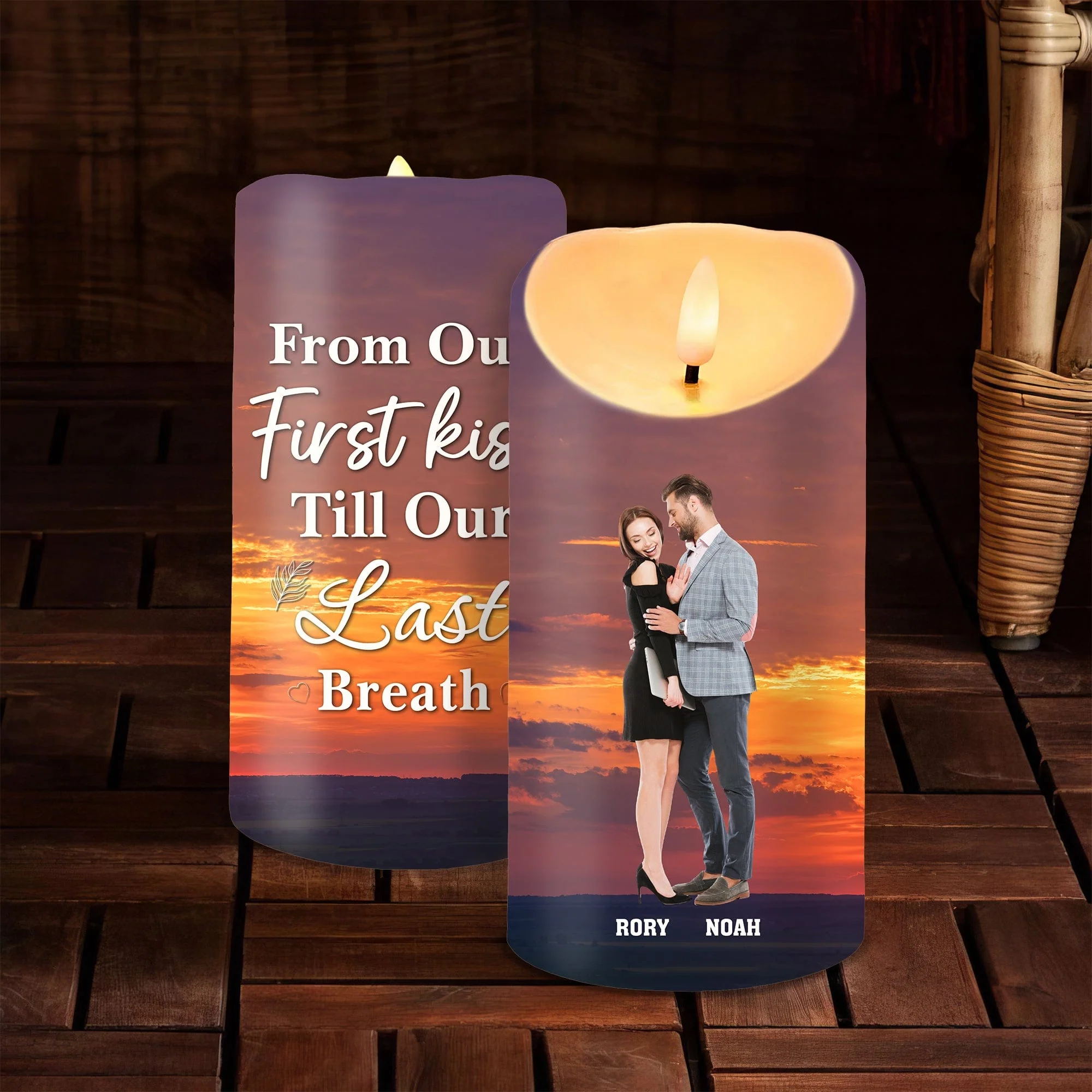 Custom Photo From Our First Kiss Till Our Last Breath Valentine LED Candle TH10 892199 - Image 5