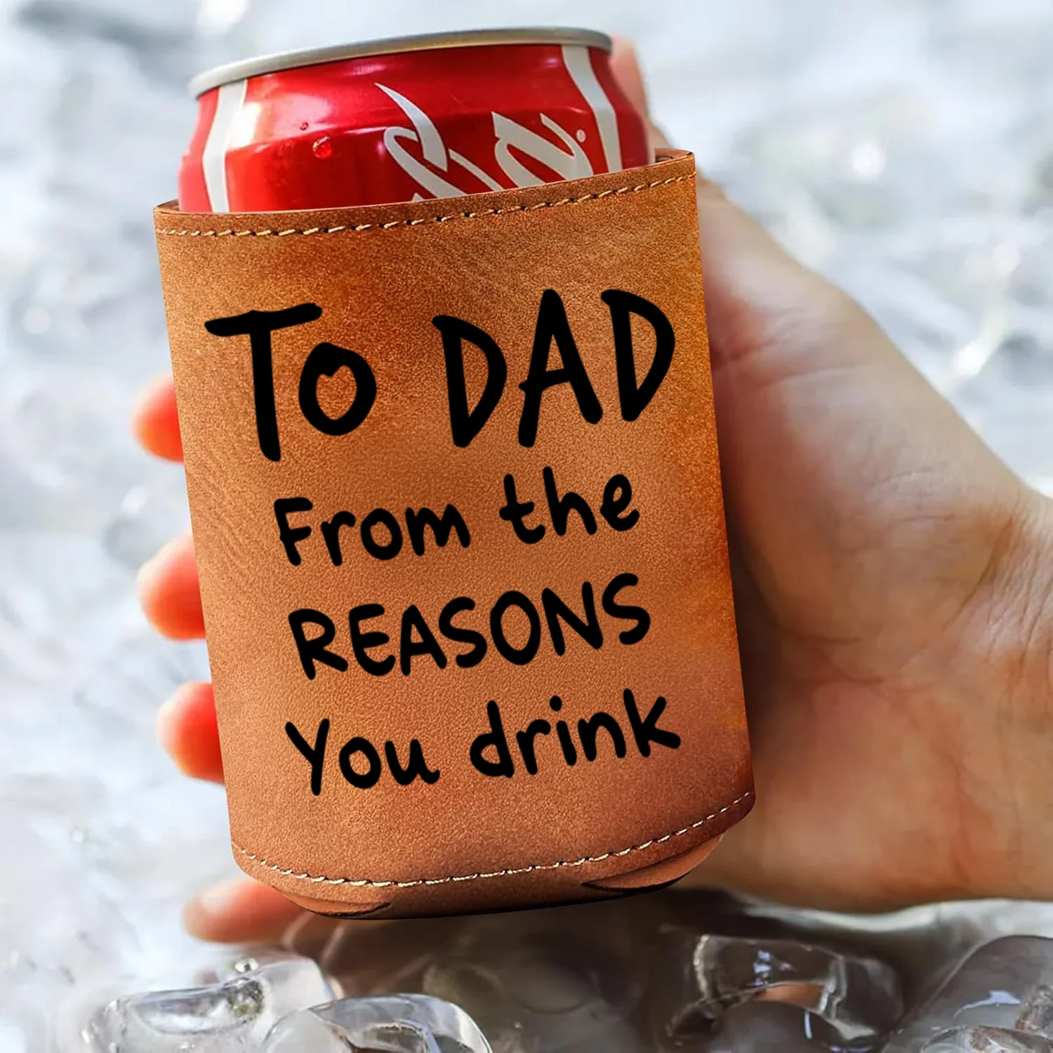 Custom Photo From The Reason You Drink Dog Lover Leather Can Cooler TH10 894089 - Image 3
