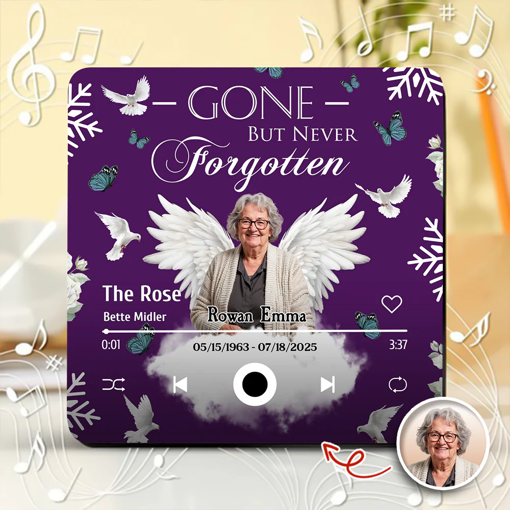 Custom Photo Gone But Never Forgotten Memorial Music Fridge Magnet TH10 894229 - Image 3