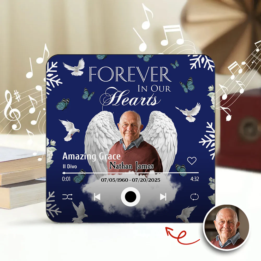Custom Photo Gone But Never Forgotten Memorial Music Fridge Magnet TH10 894229 - Image 4