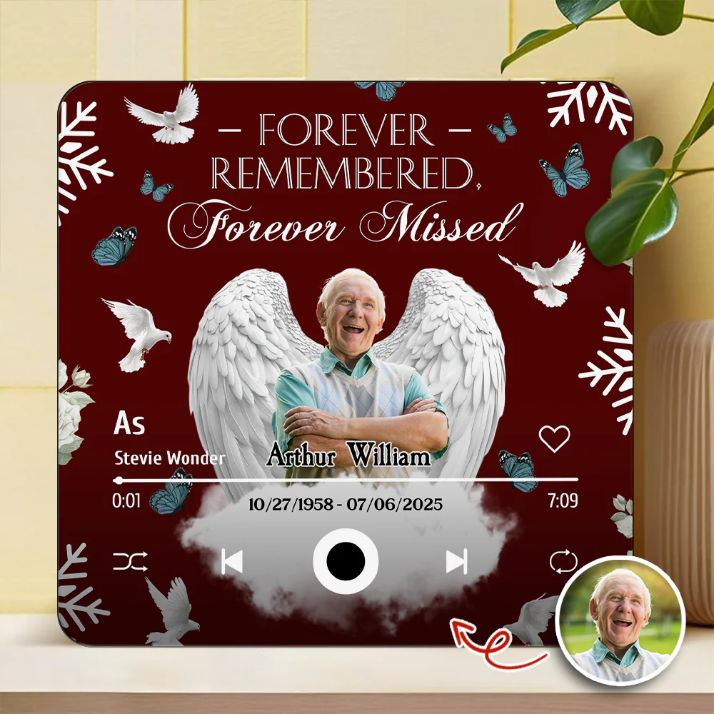 Custom Photo Gone But Never Forgotten Memorial Music Fridge Magnet TH10 894229 - Image 5