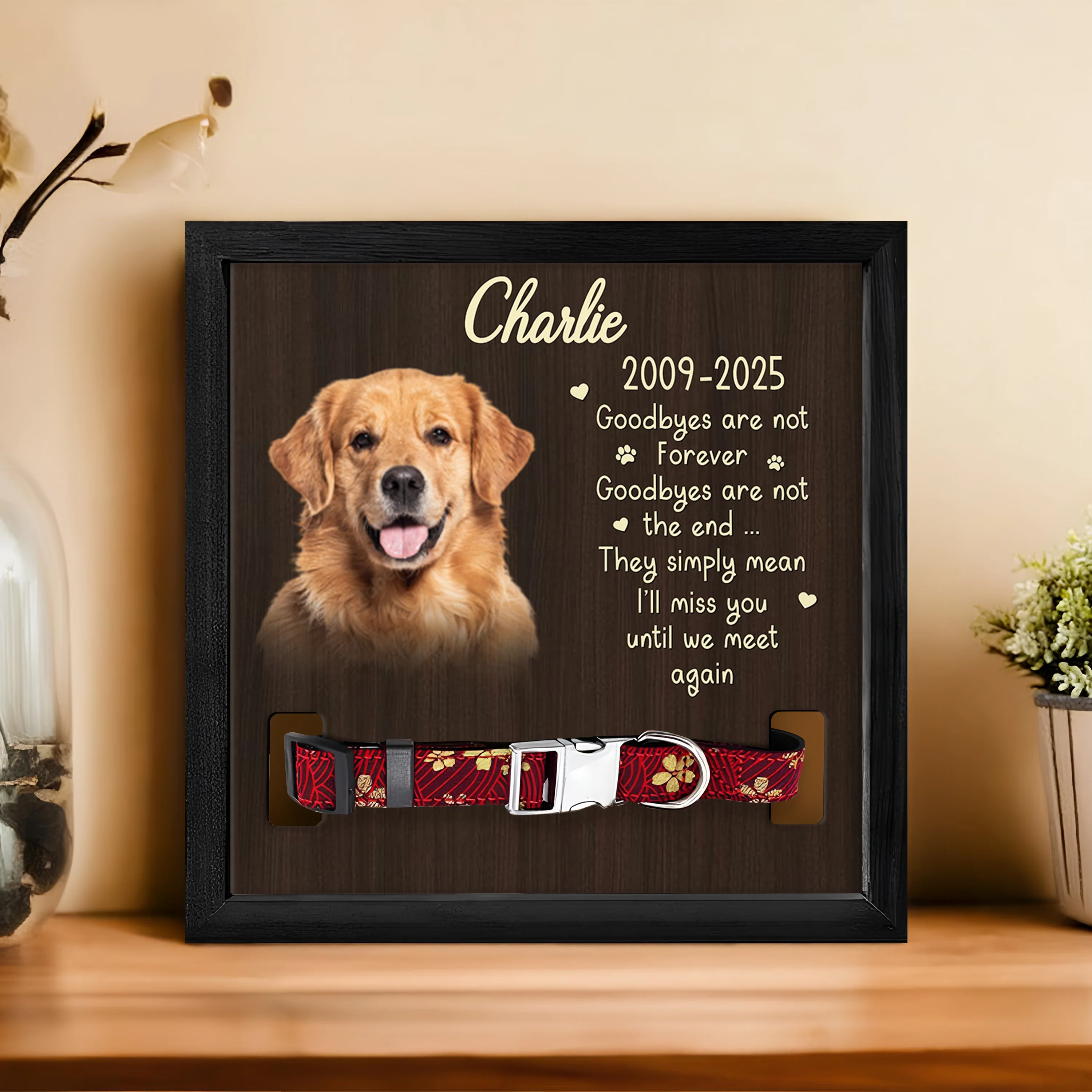 Custom Photo Goodbyes Are Not The End Memorial Square Collar Frame TH10 892719 - Image 3