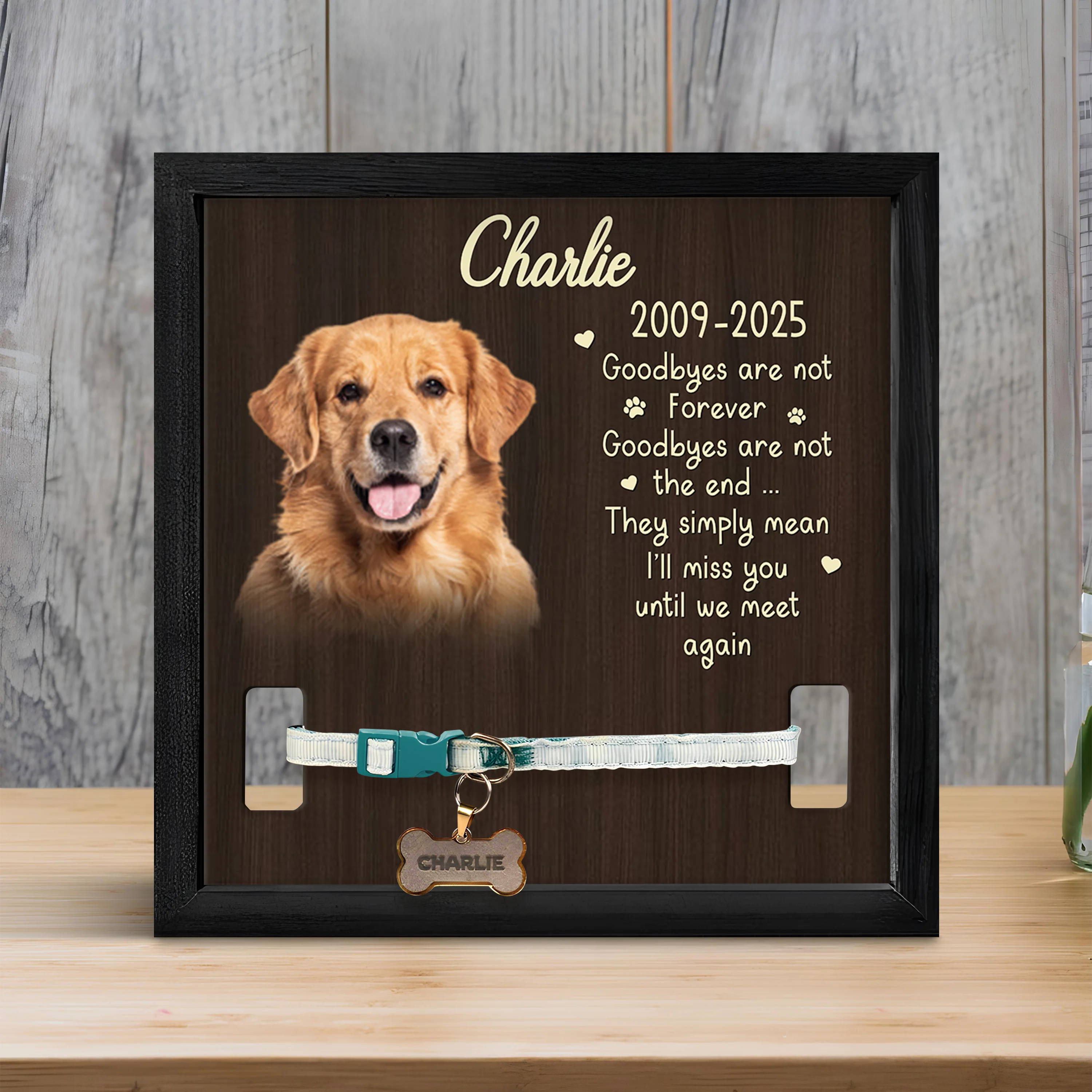 Custom Photo Goodbyes Are Not The End Memorial Square Collar Frame TH10 892719 - Image 5