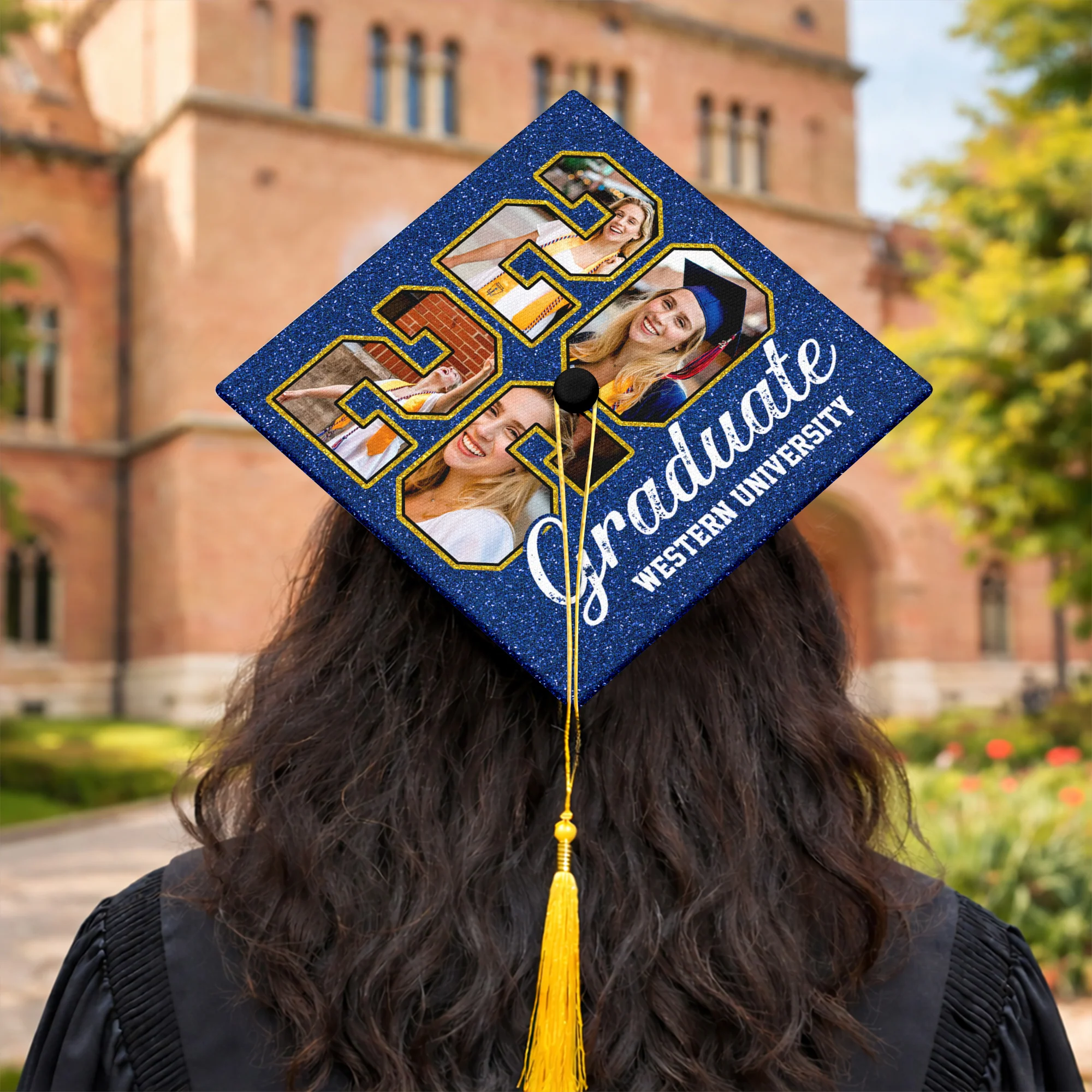 Custom Photo Graduate 2026 Glitter Graduation Cap TH10 169143 - Image 5