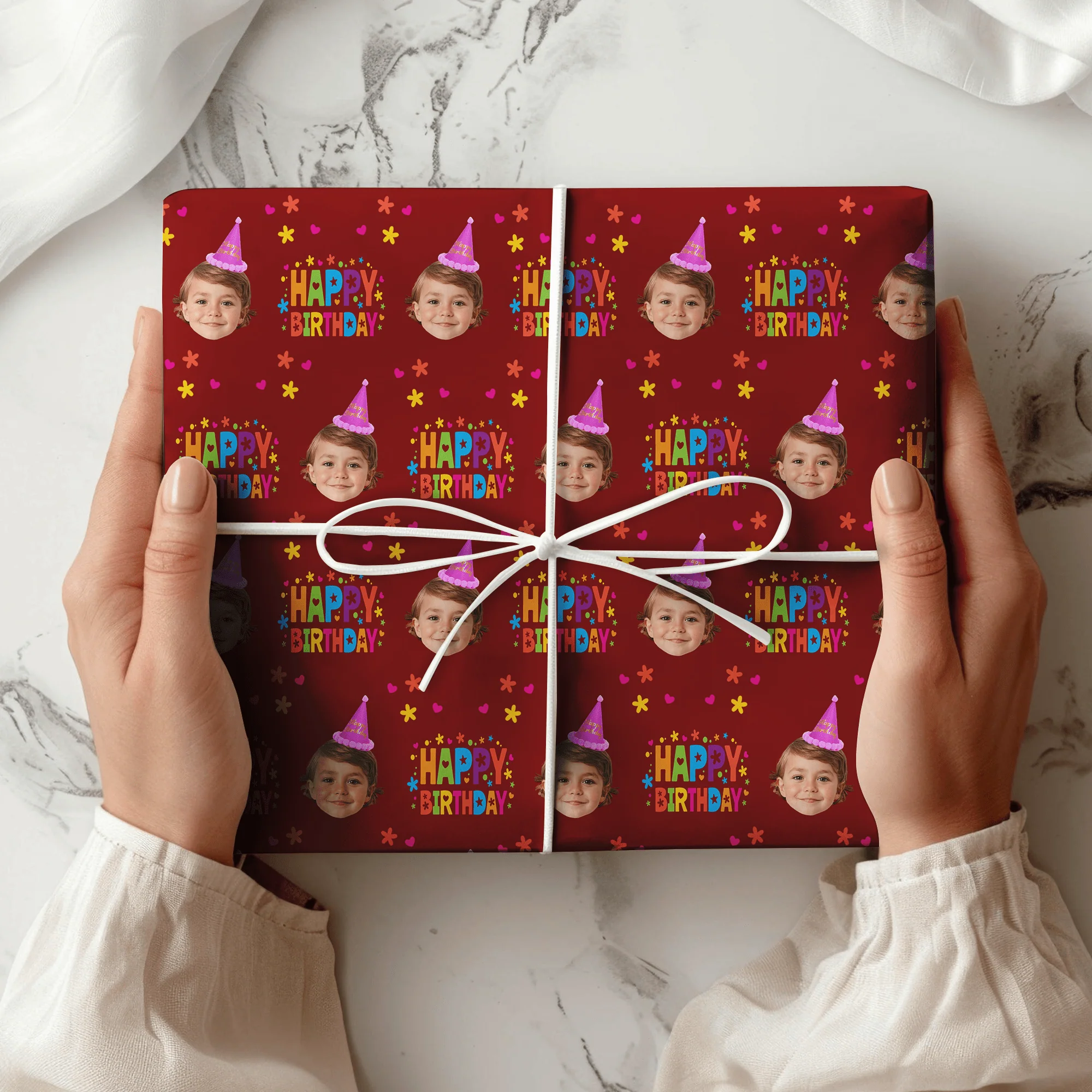 Custom Photo Happy Birthday For Family Wrapping Paper TH10 892179 - Image 2