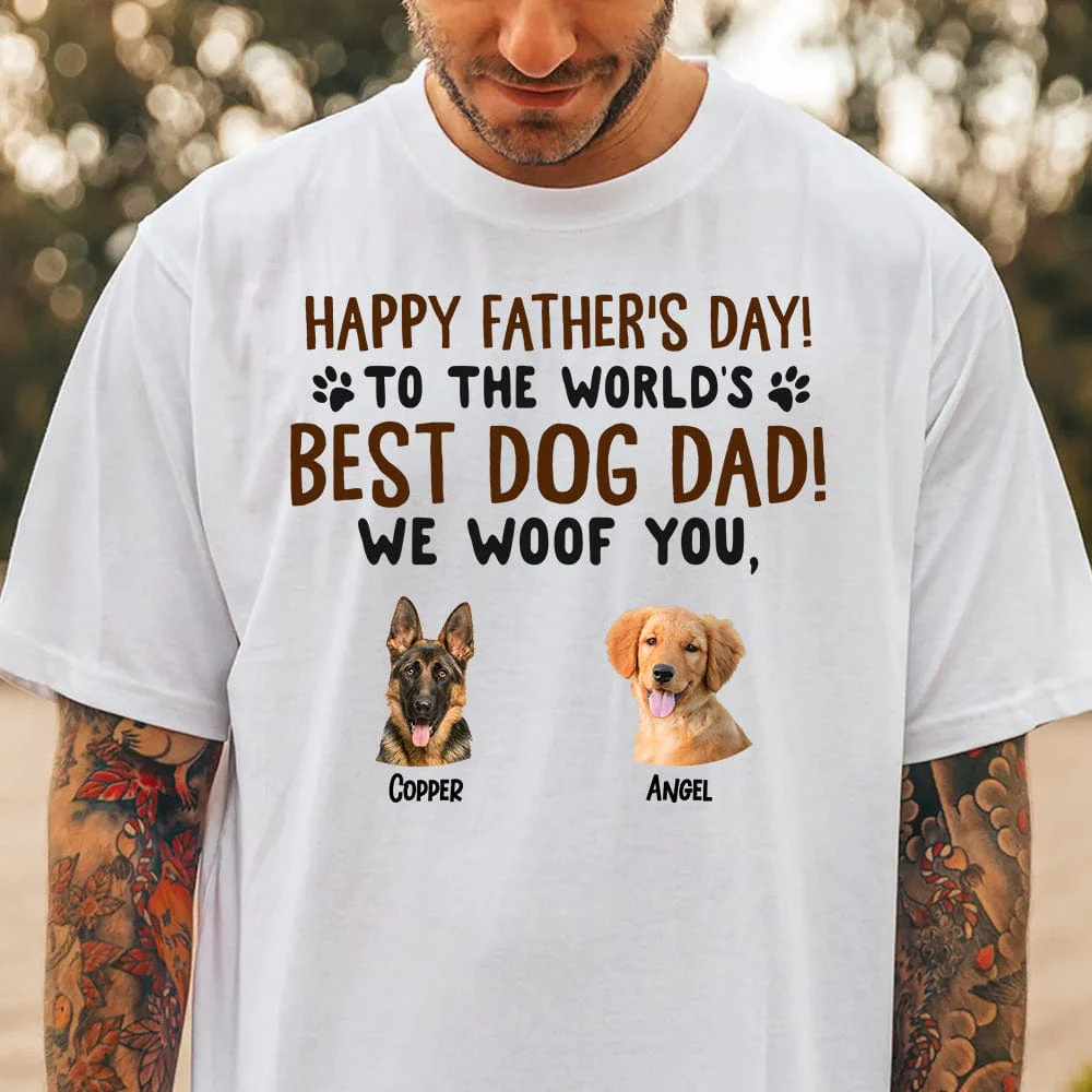 Custom Photo Happy Father's Day To The World Best Dog Dad Shirt TA29 889339 - Image 2