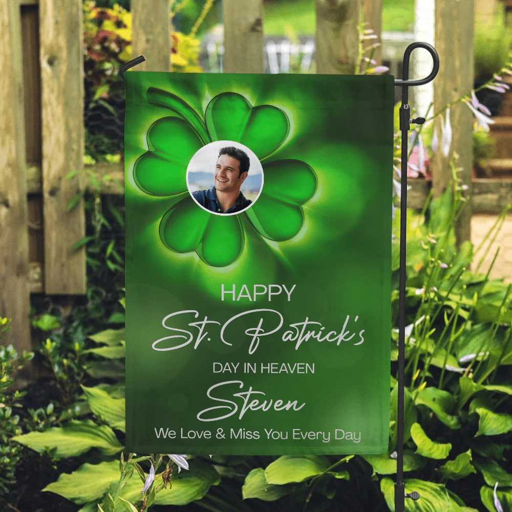 Custom Photo Happy Patrick's Day In Heaven Memorial Garden Flag TH10 892287 - Image 6