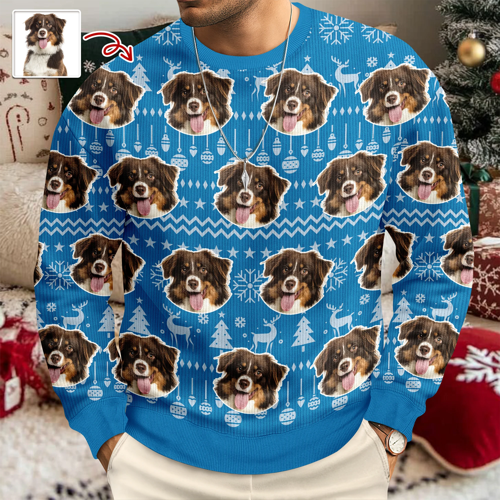 Custom Photo Have A Pawesome Christmas Ugly Sweater TH10 896291 - Image 3