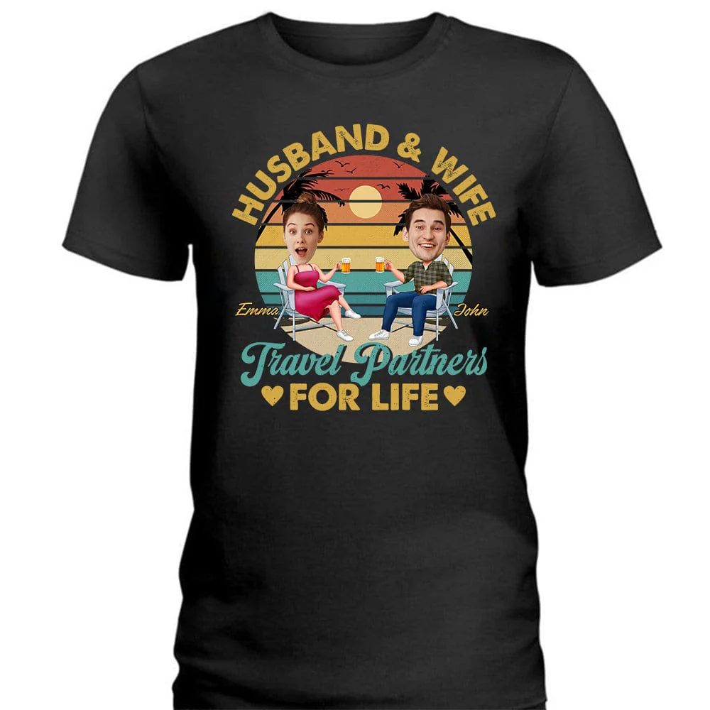 Custom Photo Husband And Wife Travel Partners For Life Valentine Shirt TA29 890139 - Image 4
