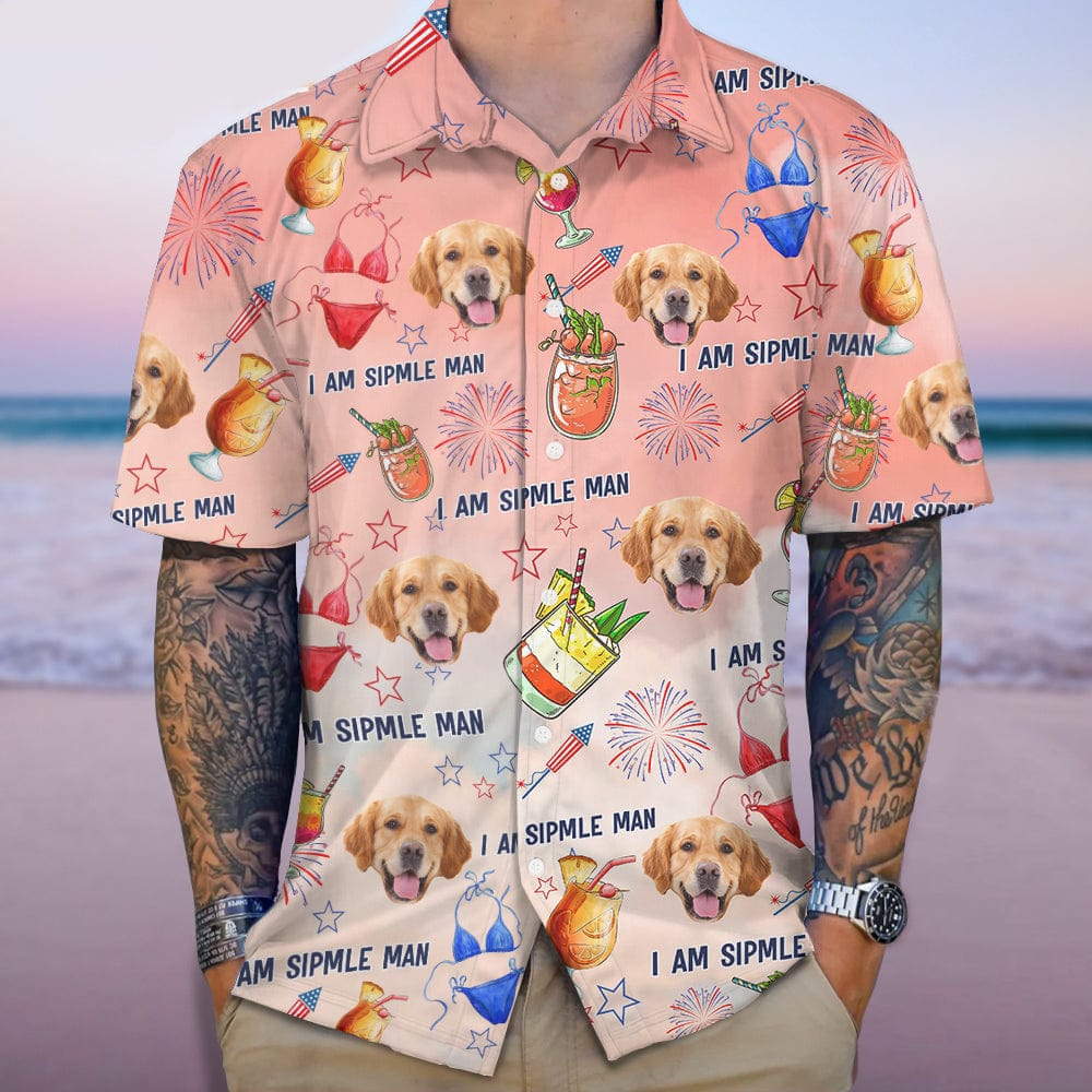 Custom Photo I Am A Simple Man For Dog Lover Hawaii Shirt N304 889451 - Image 3