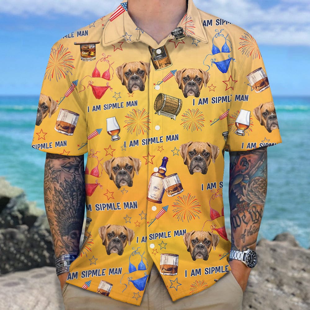 Custom Photo I Am A Simple Man For Dog Lover Hawaii Shirt N304 889451 - Image 4