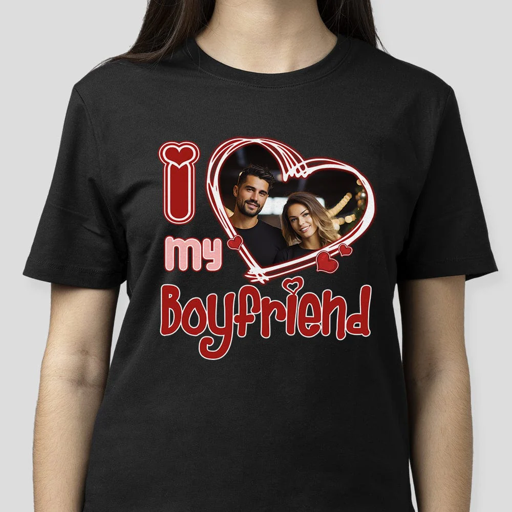 Custom Photo I Love Him/Her Valentine Dark Shirt K228 890127
