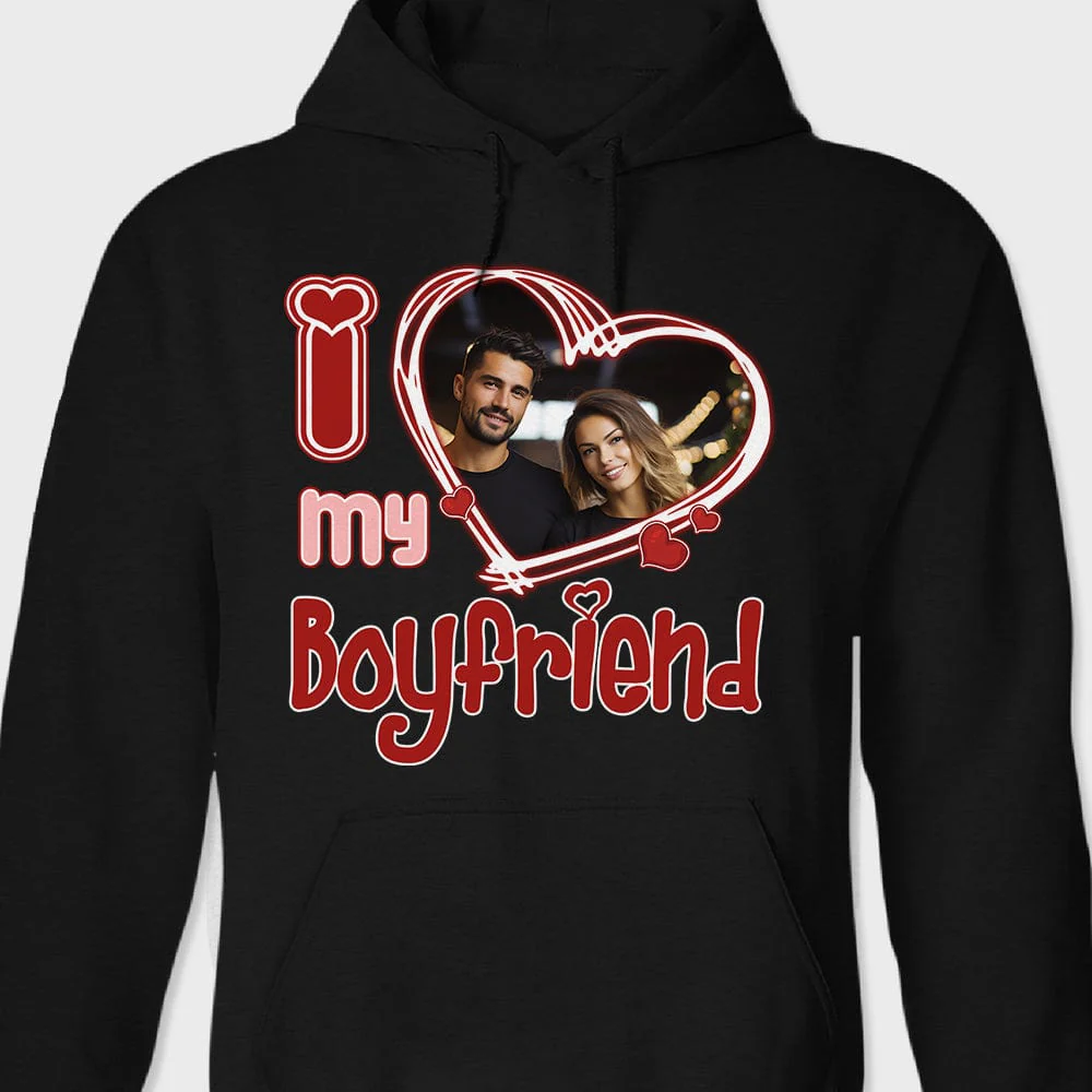 Custom Photo I Love Him/Her Valentine Dark Shirt K228 890127 - Image 2
