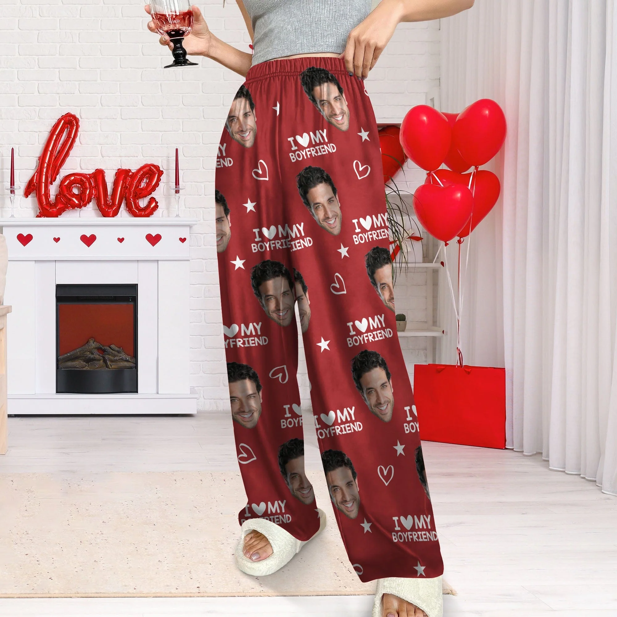 Custom Photo I Love My Boyfriend/Girlfriend Valentine's Gift Pajamas For Couple TH10 892335 - Image 4