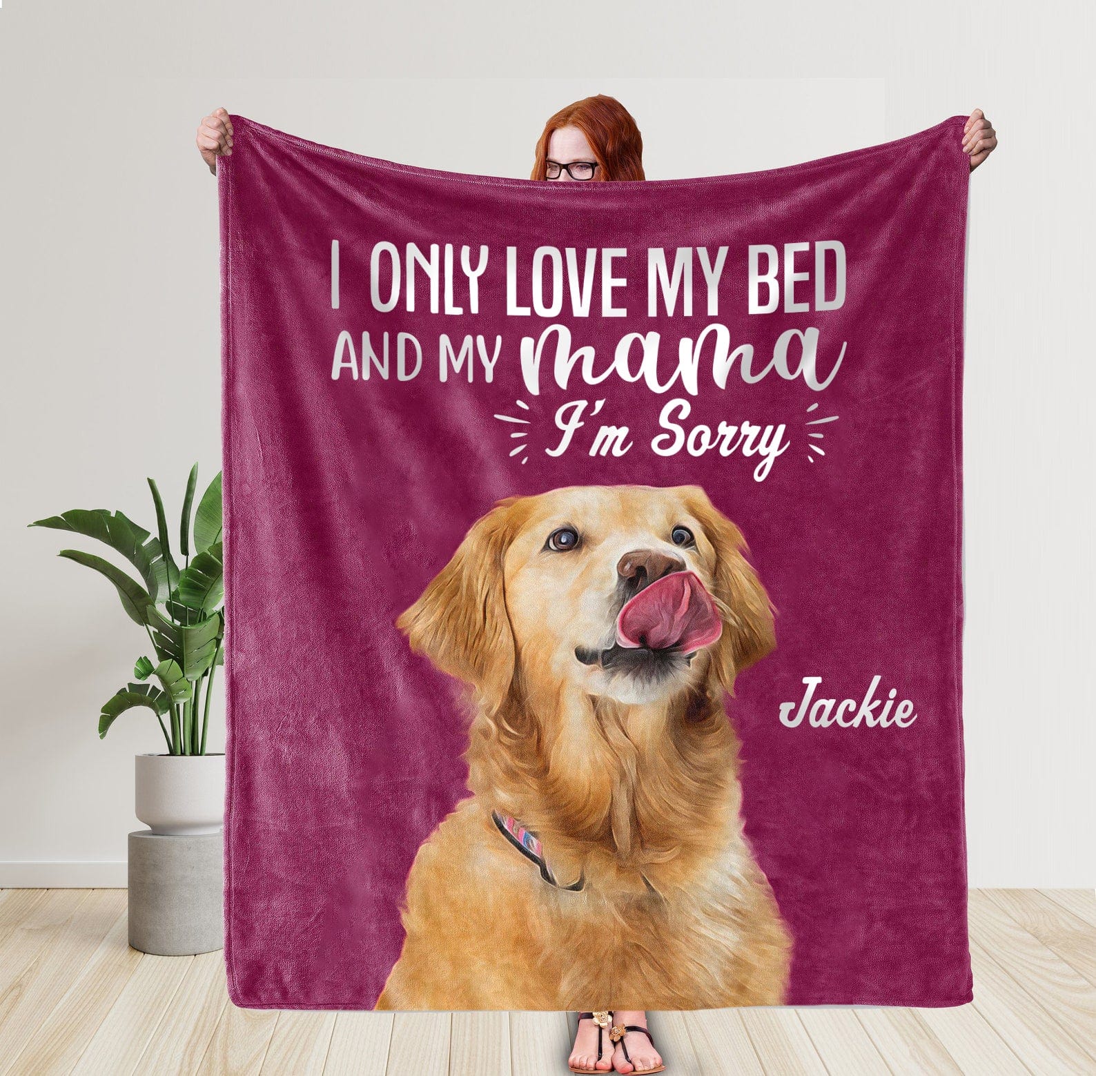Custom Photo I Only Love My Bed Pet Blanket Oil Painting T368 889935 - Image 3