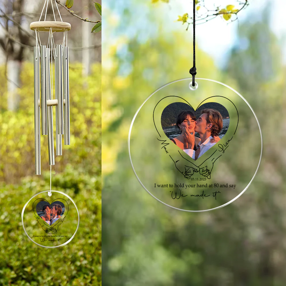 Custom Photo I Want To Hold Your Hand Couple Acrylic Wind Chimes TH10 898477 - Image 3