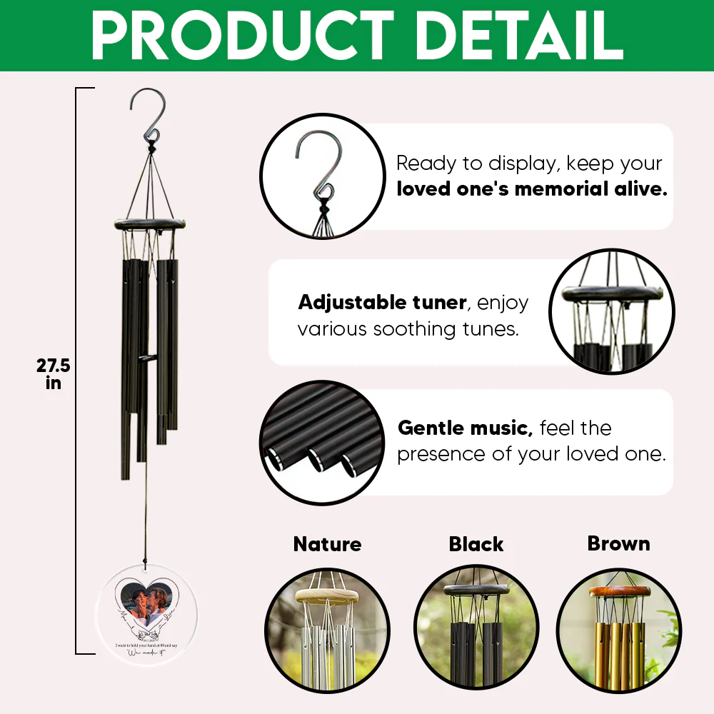 Custom Photo I Want To Hold Your Hand Couple Acrylic Wind Chimes TH10 898477 - Image 4
