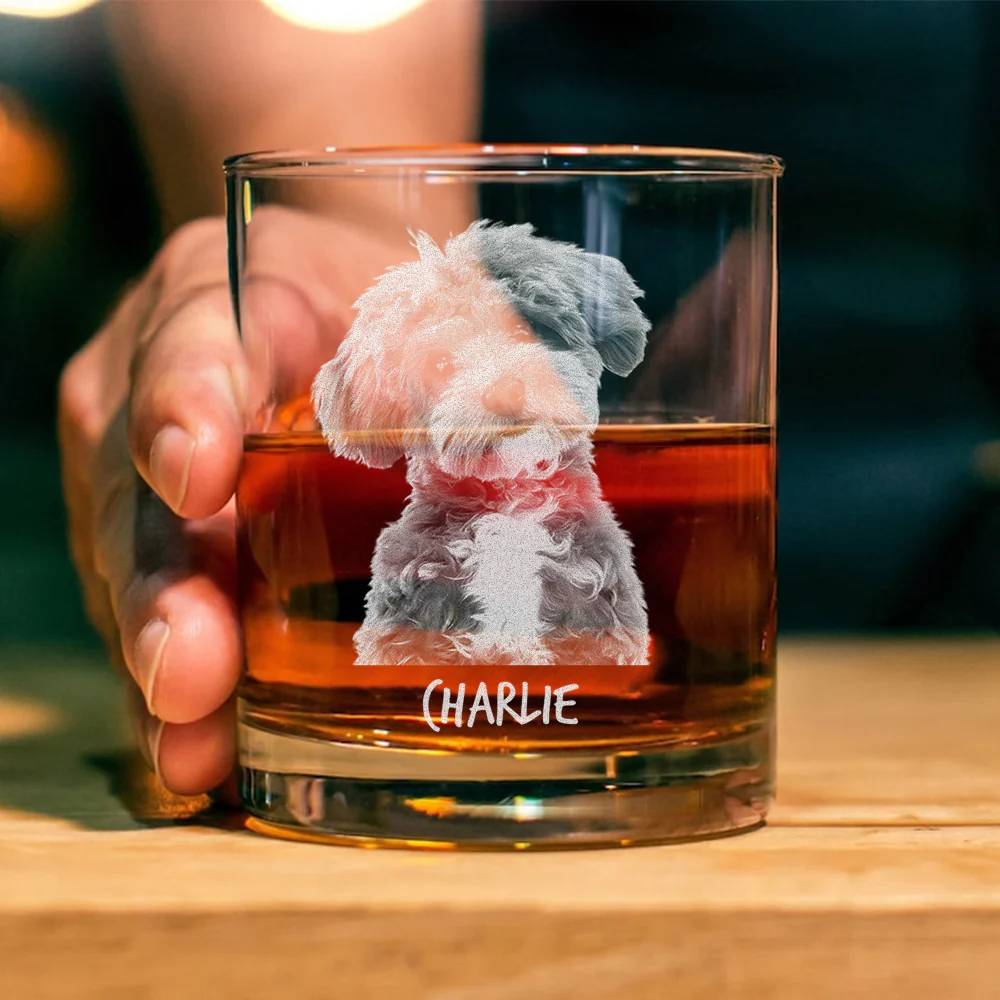 Custom Photo I Woof You Dad Whiskey Glass TH10 892781 - Image 2