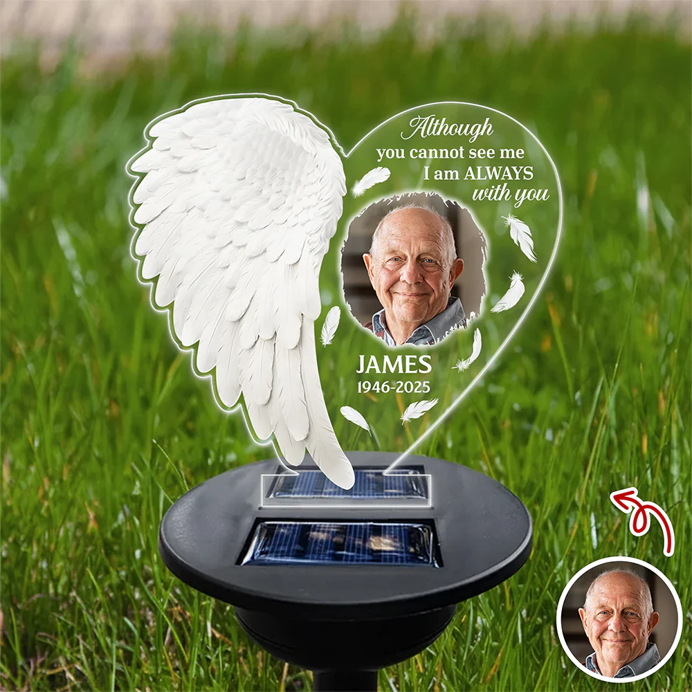 Custom Photo You Are Not Missed Angel Wings Memorial Solar Light TH10 896053 - Image 2