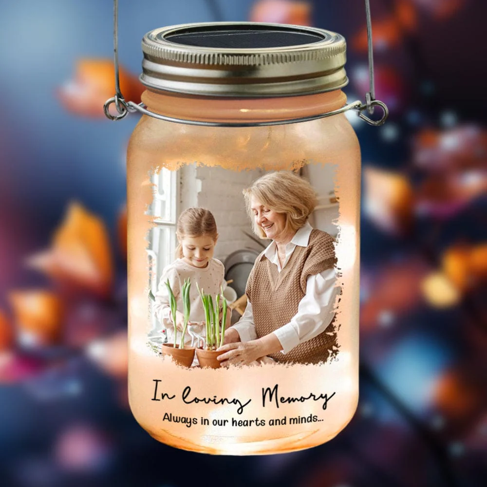 Custom Photo In Loving Memory Memorial Mason Jar Light TH10 891667 - Image 3
