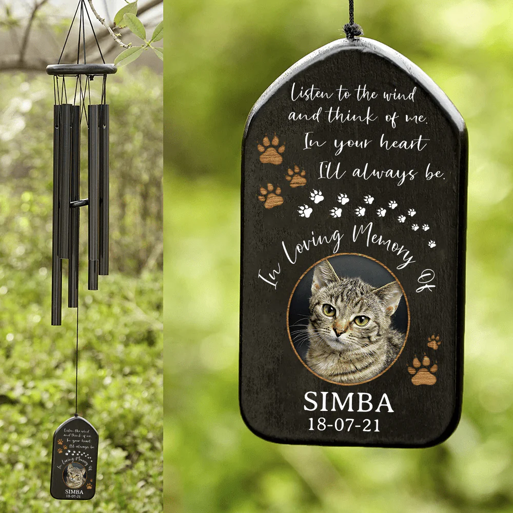 Custom Photo In Loving Memory Of My Cat Memorial Wind Chimes N304 889937 - Image 3
