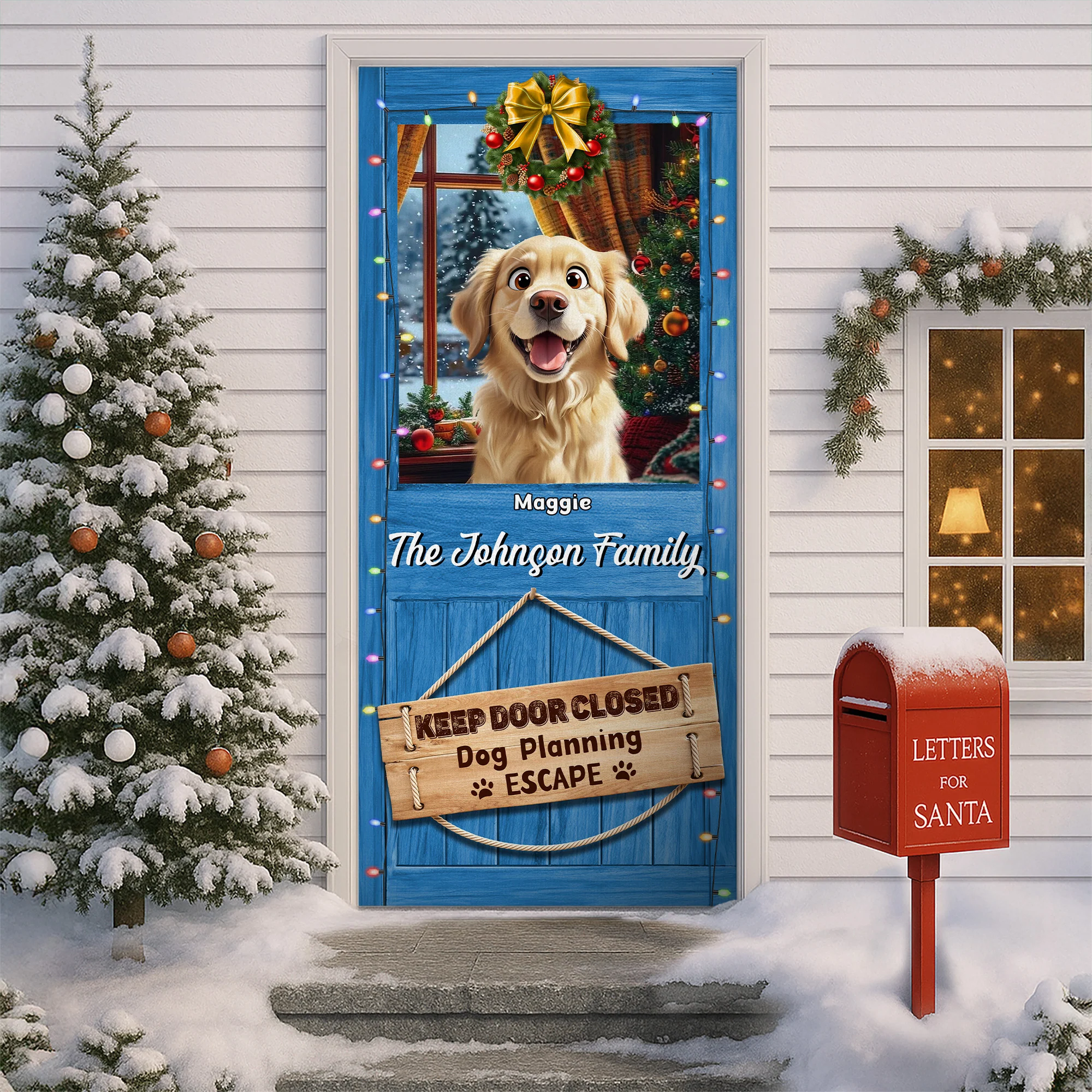 Custom Photo Keep Door Closed Dog Planning Escape Door Cover For Dog Lover TH10 896537 - Image 2