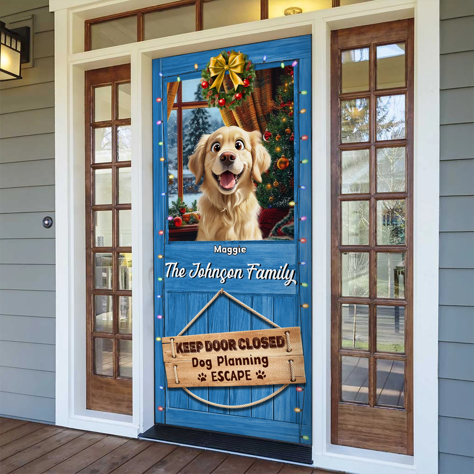 Custom Photo Keep Door Closed Dog Planning Escape Door Cover For Dog Lover TH10 896537 - Image 6