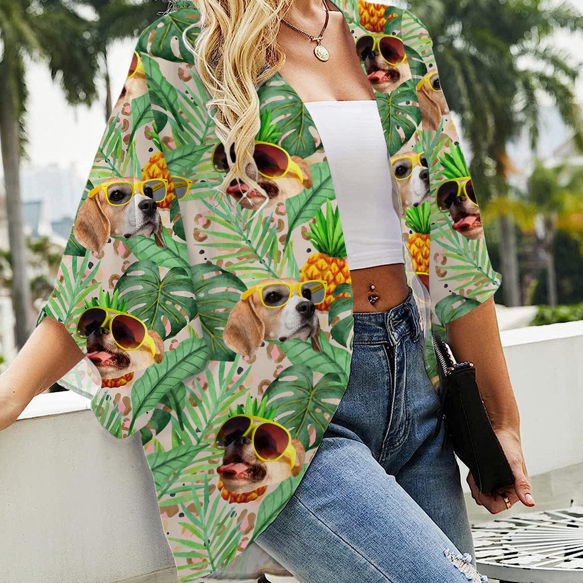 Custom Photo Leopard Summer For Dog Lover Kimono Cover Up N304 889551 - Image 2