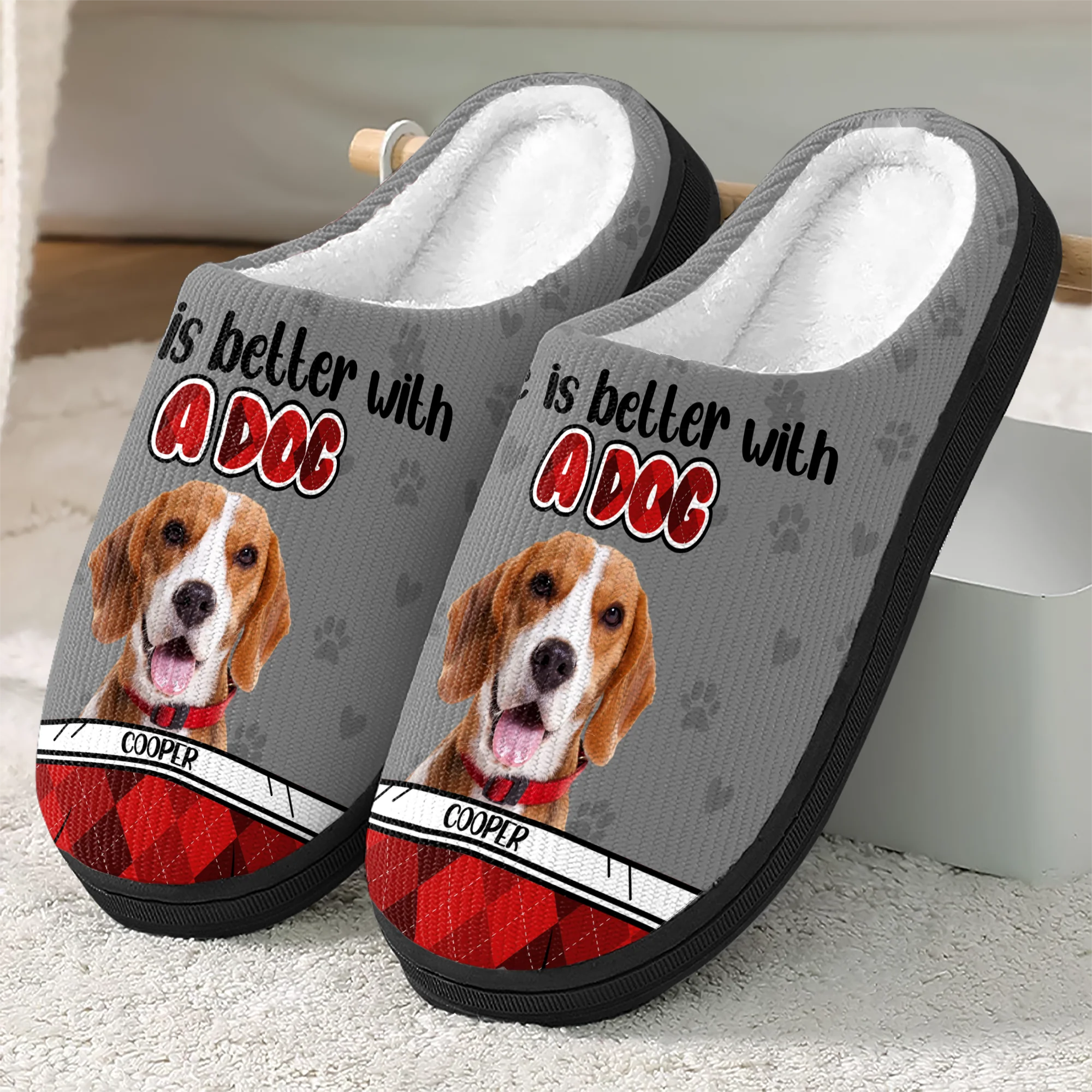 Custom Photo Life Is Better With A Dog Slipper TH10 896251 - Image 6