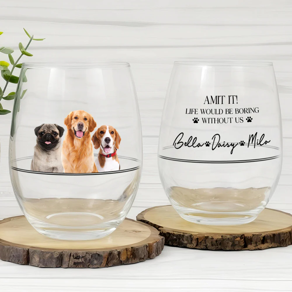 Custom Photo Life Would Be Boring Without Us Wine Glass For Pet Lover TH10 898997 - Image 4
