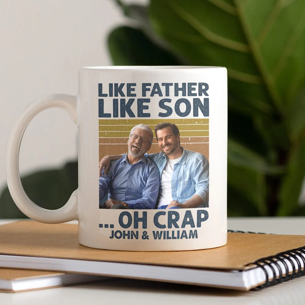 Custom Photo Like Father Like Son Family Mug N304 890313 - Image 2