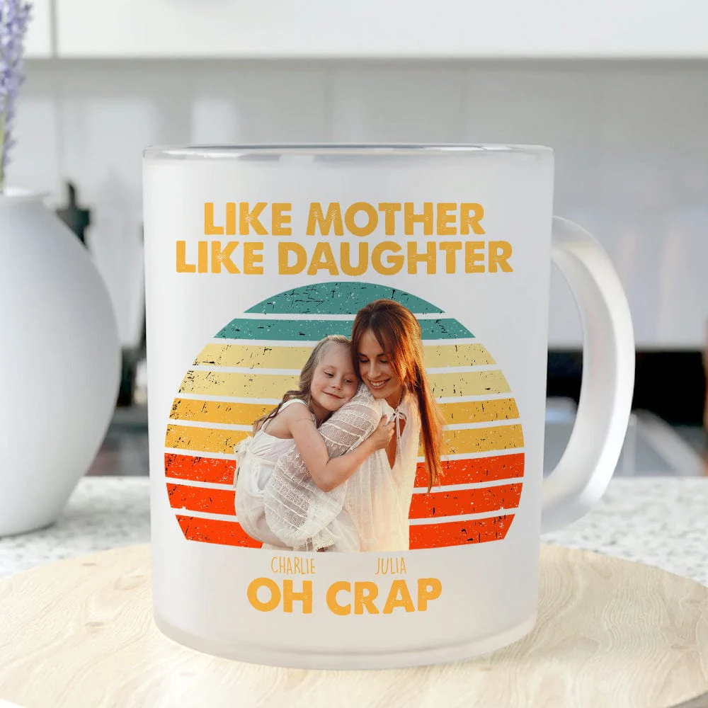 Custom Photo Like Mother Like Son Family Glass Mug Family TH10 891477 - Image 2