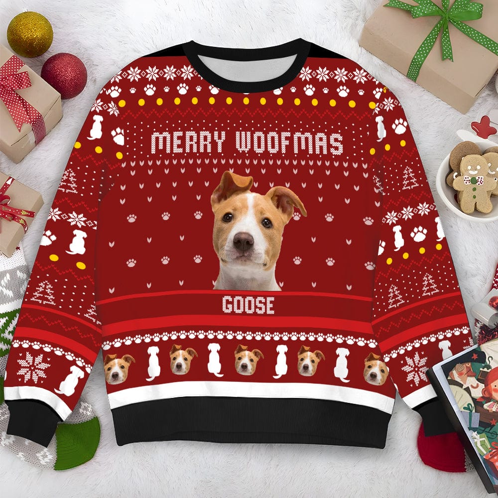 Custom Photo Merry Woofmas Dog AOP Ugly Sweater TA29 889903 - Image 2