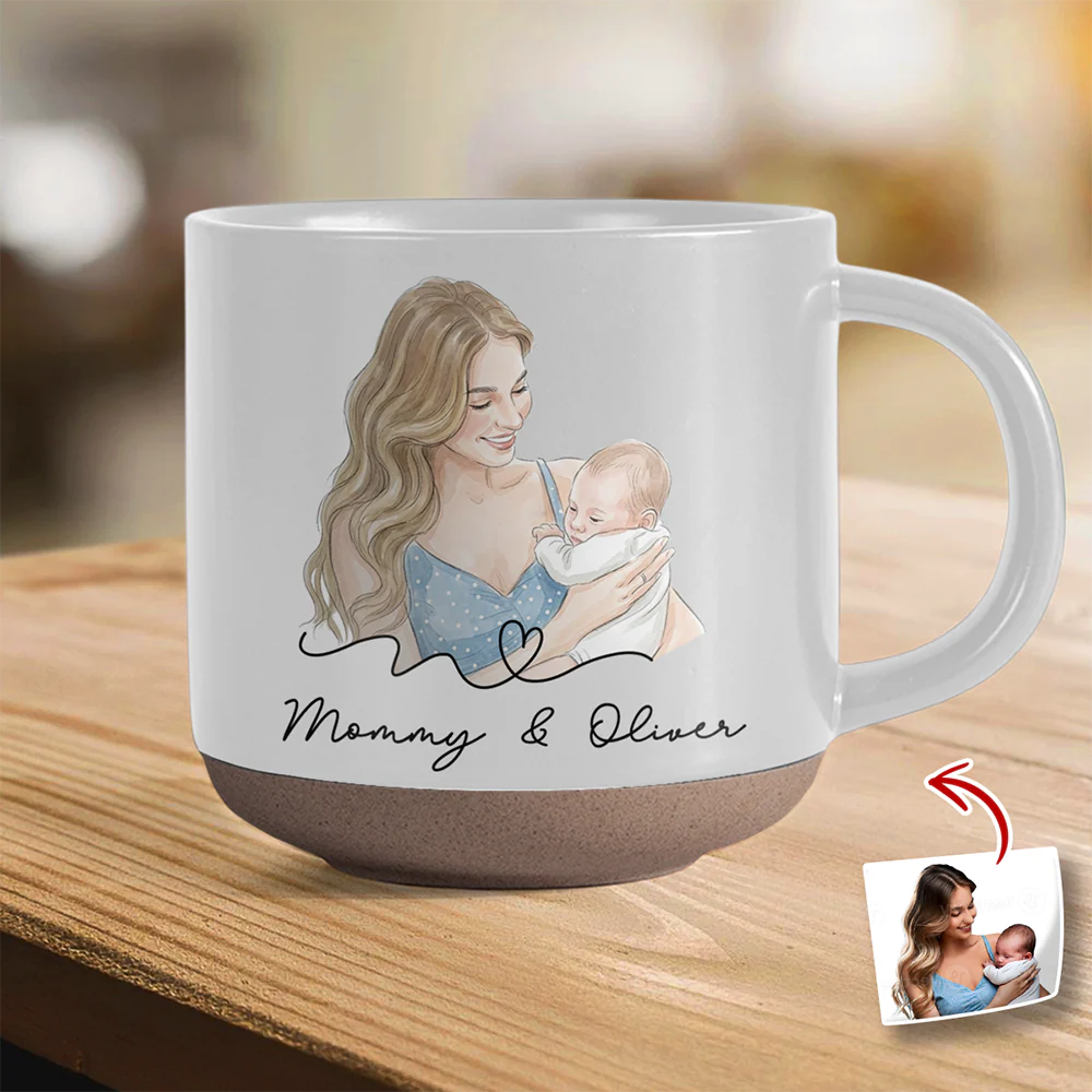 Custom Photo Mom And Kid Pottery Mug For Mother's Day TH10 169213 - Image 5