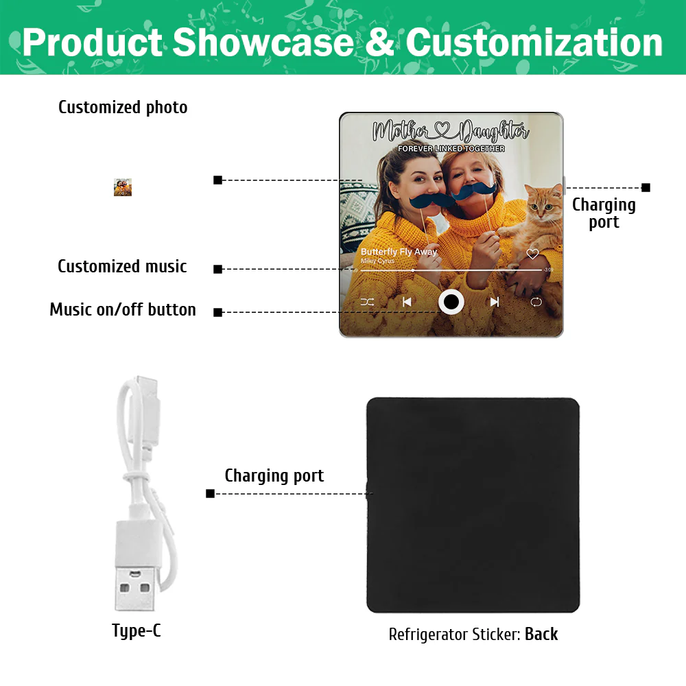 Custom Photo Family Forever Linked Together Music Fridge Magnet TH10 892471 - Image 6