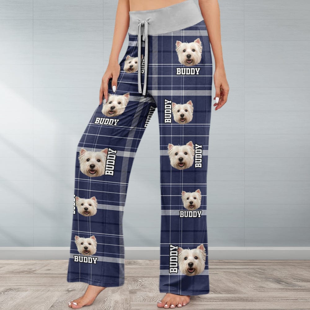 Custom Photo Name Dog Cat With Caro Design Lounge Pants TH10 891473 - Image 4