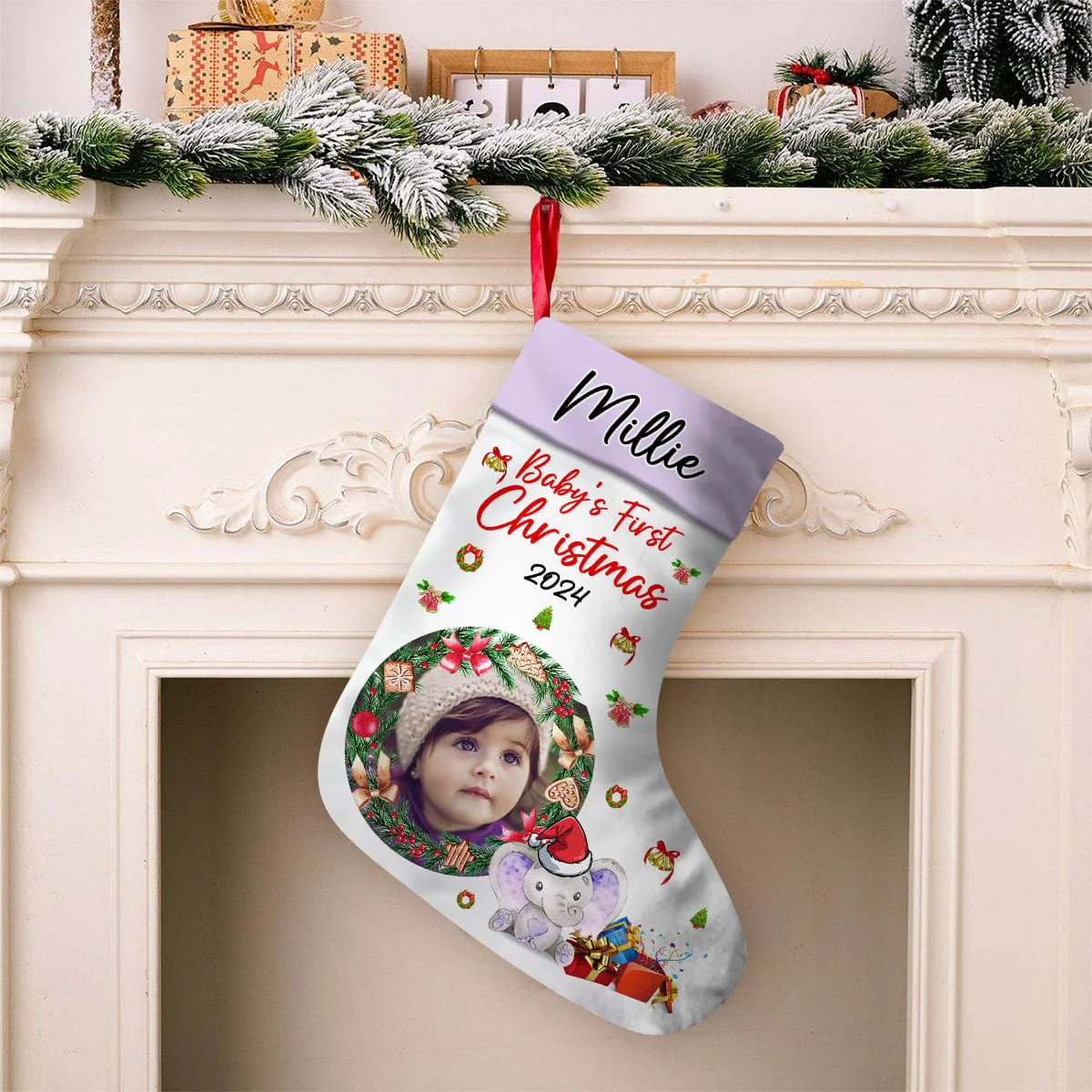 Custom Photo New Baby My First Christmas Stocking TH10 891683 - Image 4