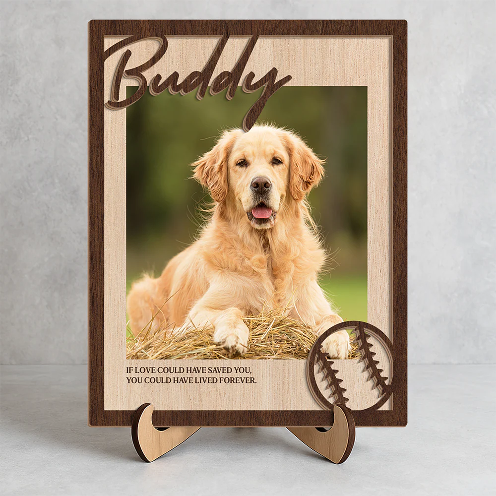 Custom Photo Forever In My Heart 2-Layered Wooden Plaque With Stand Memorial TH10 894231 - Image 3