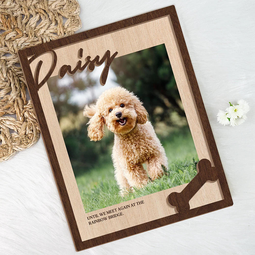 Custom Photo Forever In My Heart 2-Layered Wooden Plaque With Stand Memorial TH10 894231 - Image 5