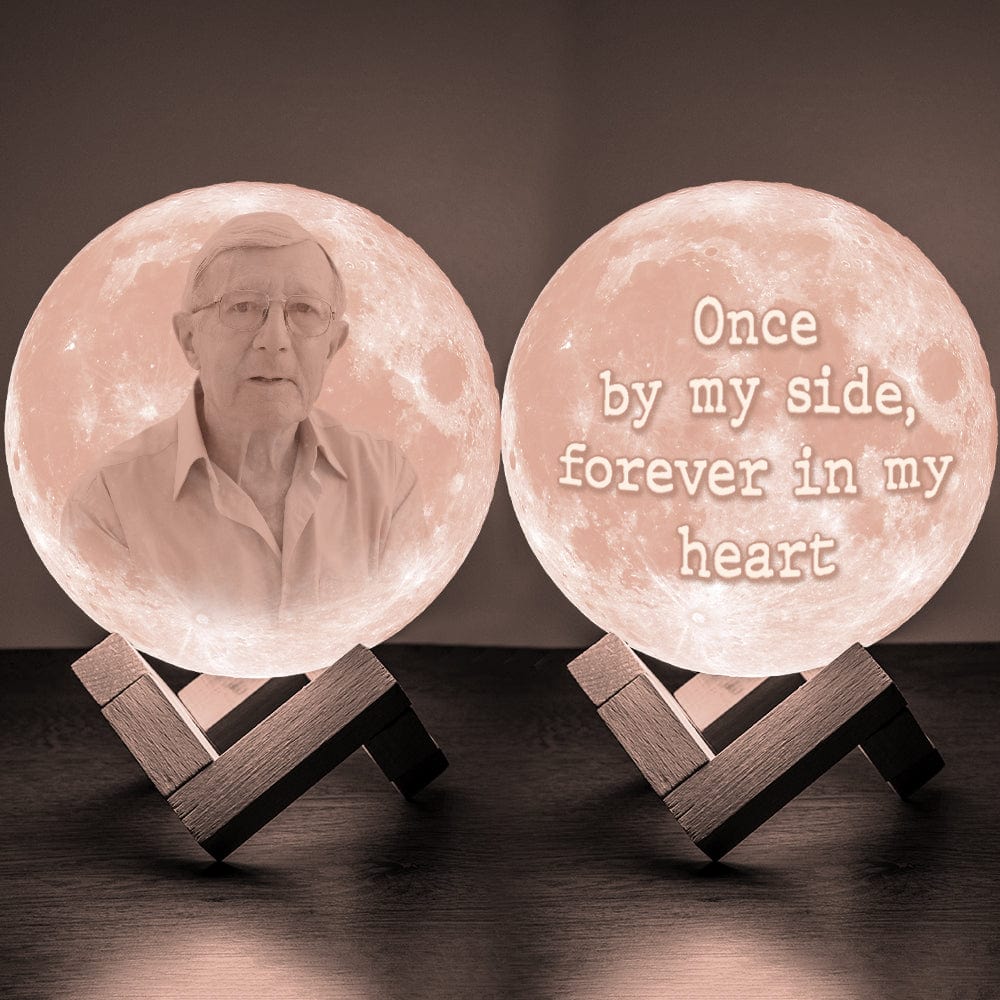 Custom Photo Once By My Side Forever In My Heart Memorial Moon Lamp TH10 892353 - Image 2