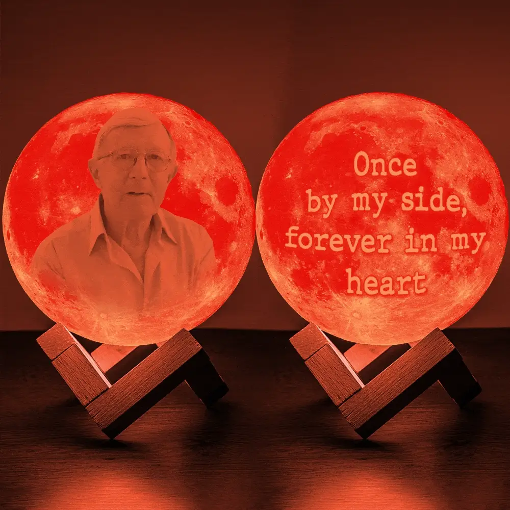 Custom Photo Once By My Side Forever In My Heart Memorial Moon Lamp TH10 892353 - Image 4