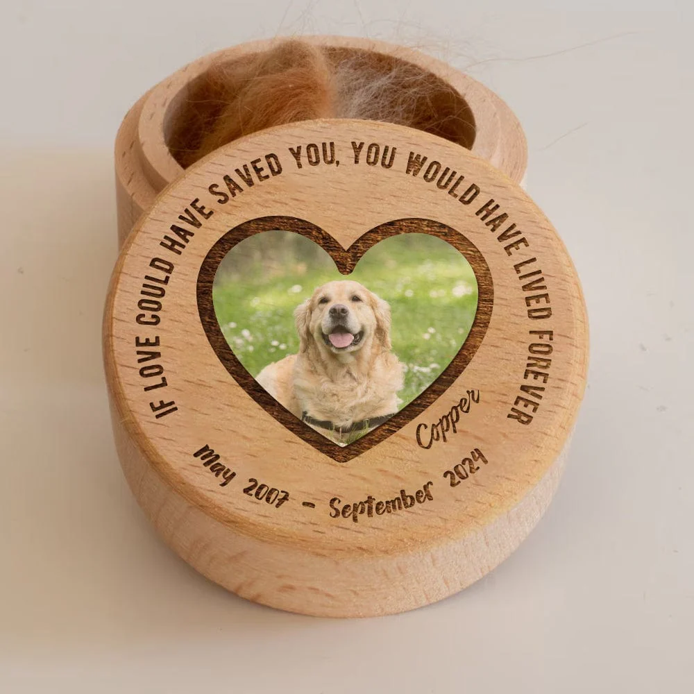 Custom Photo Pet Memorial Box With Lid Wooden Keepsake TA29 889967