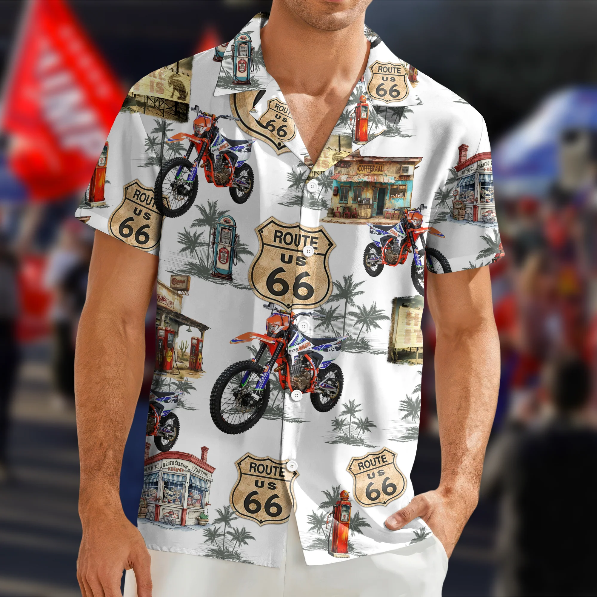 Custom Photo Rout 66 Authentic For Biker Hawaiian Shirt TH10 892553 - Image 2