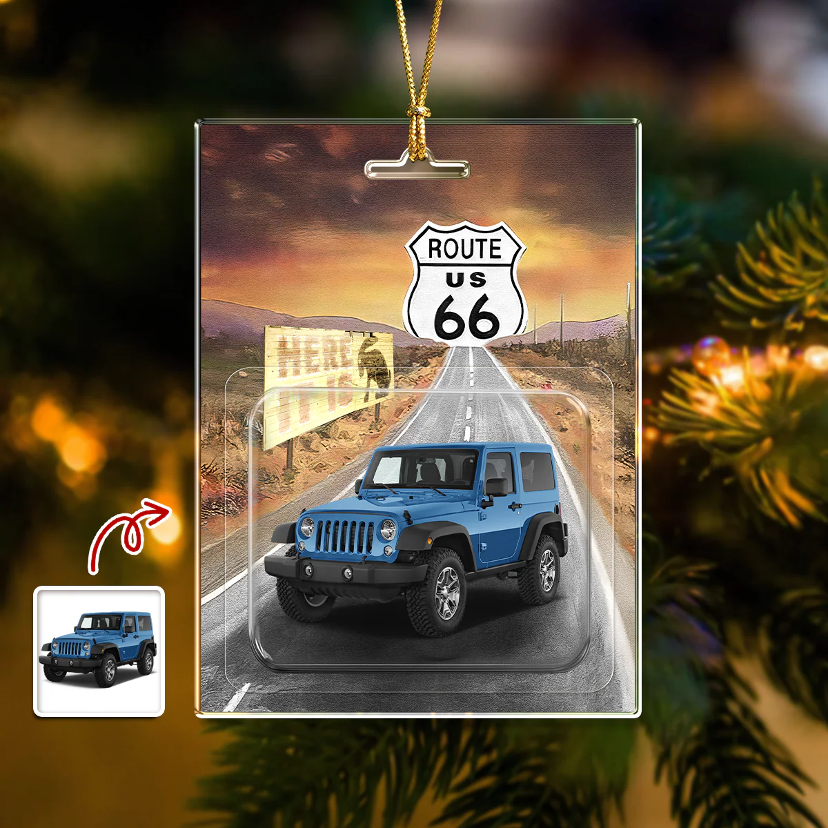 Custom Photo Route 66 Acrylic Ornament For Car Lover TH10 896091 - Image 2