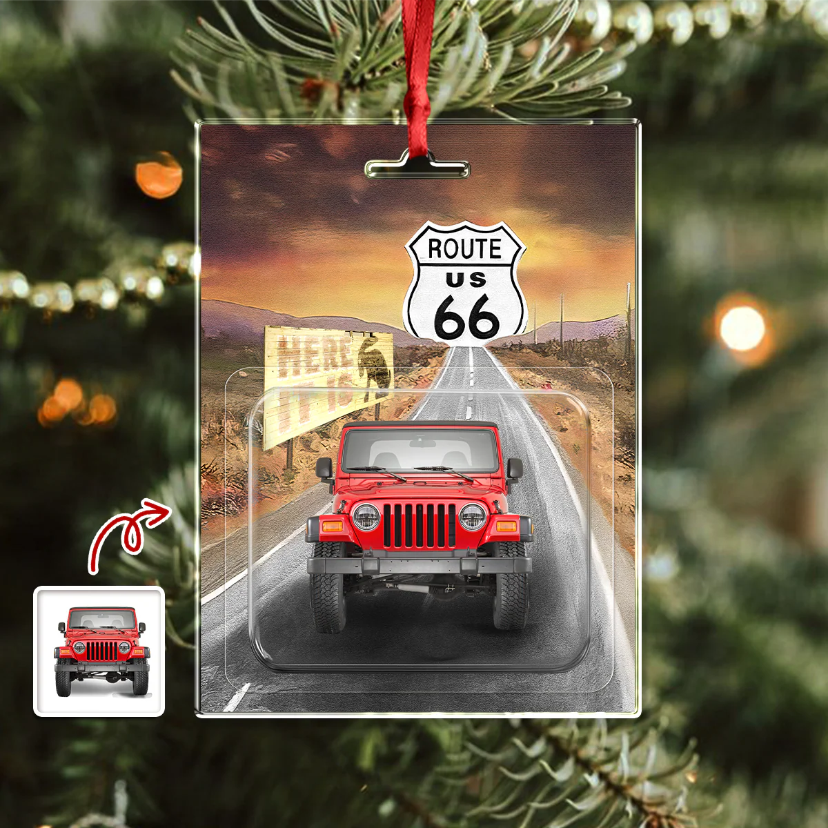 Custom Photo Route 66 Acrylic Ornament For Car Lover TH10 896091 - Image 6