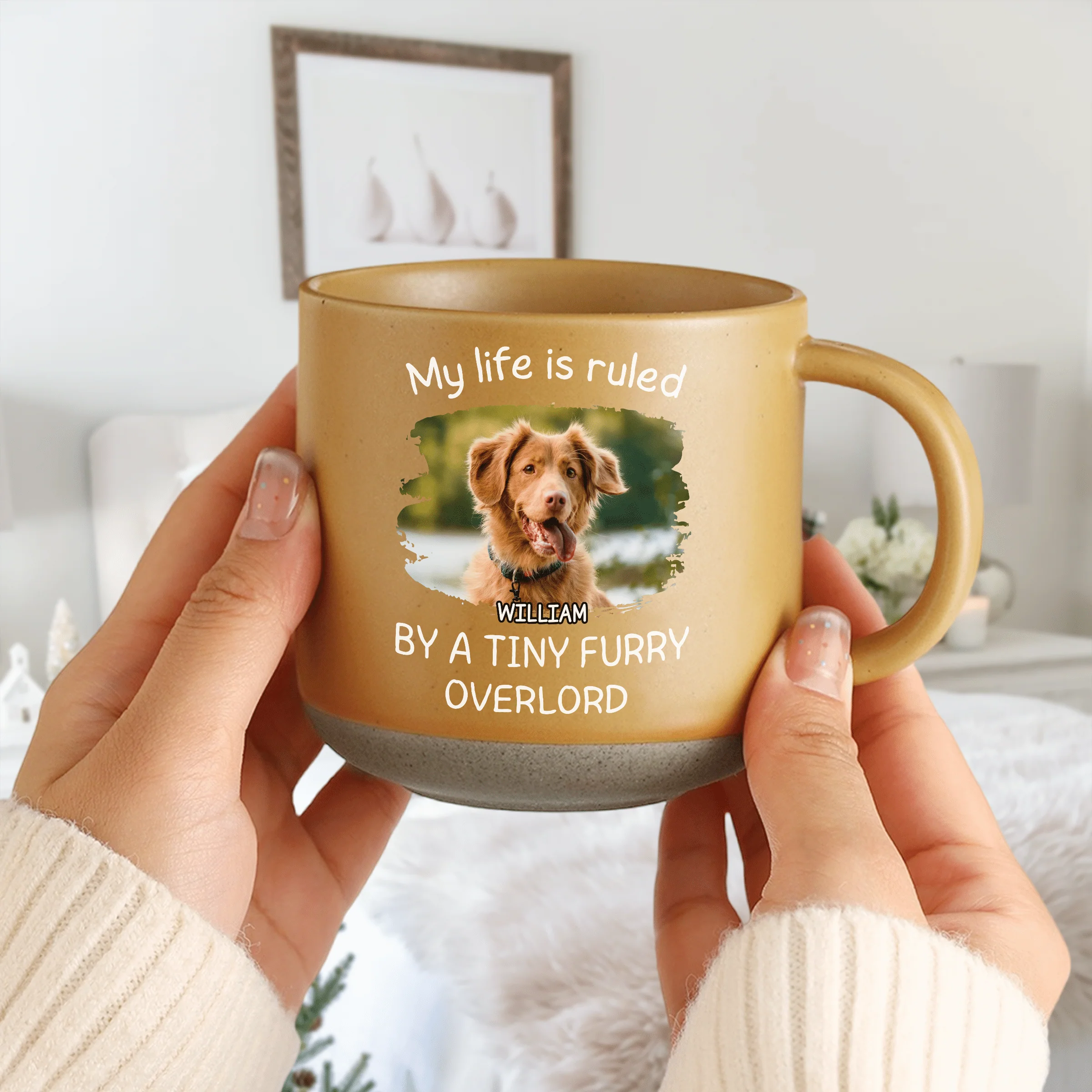 Custom Photo Ruled By Tiny Furry Overlord For Dog Lover Pottery Mug TH10 892085 - Image 3