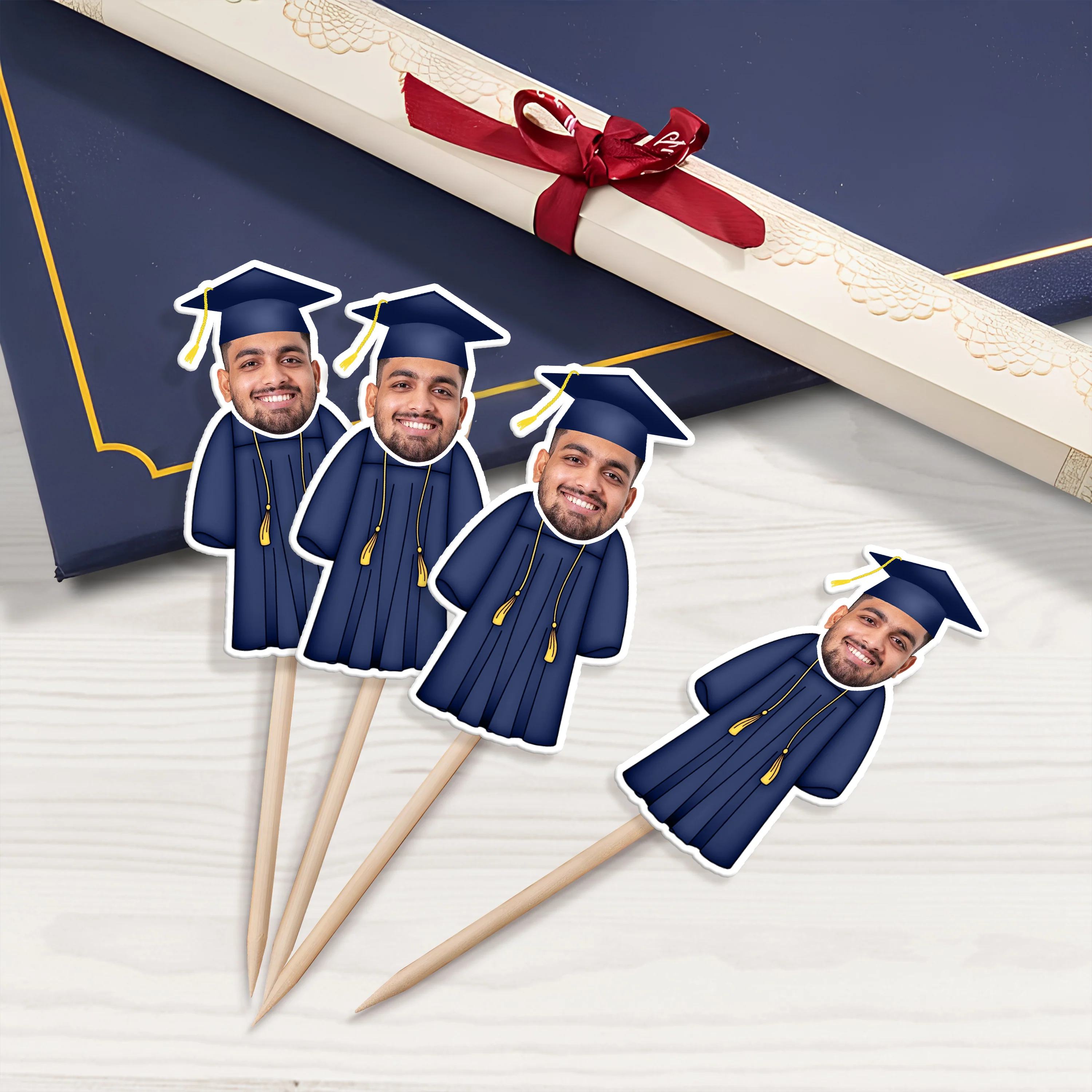 Custom Photo Senior Graduation Decoration Cupcake Toppers For Party TH10 892495 - Image 3