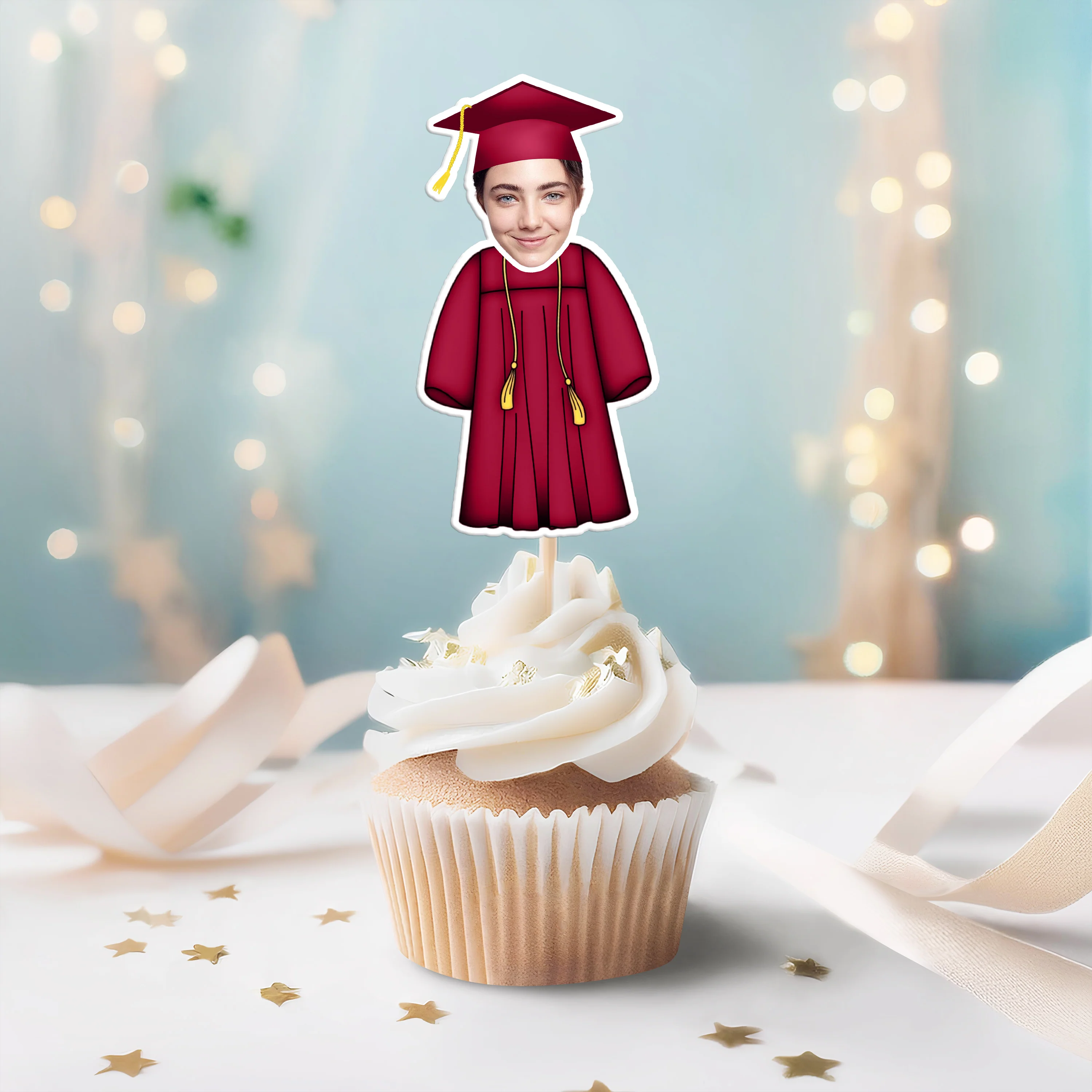 Custom Photo Senior Graduation Decoration Cupcake Toppers For Party TH10 892495 - Image 4